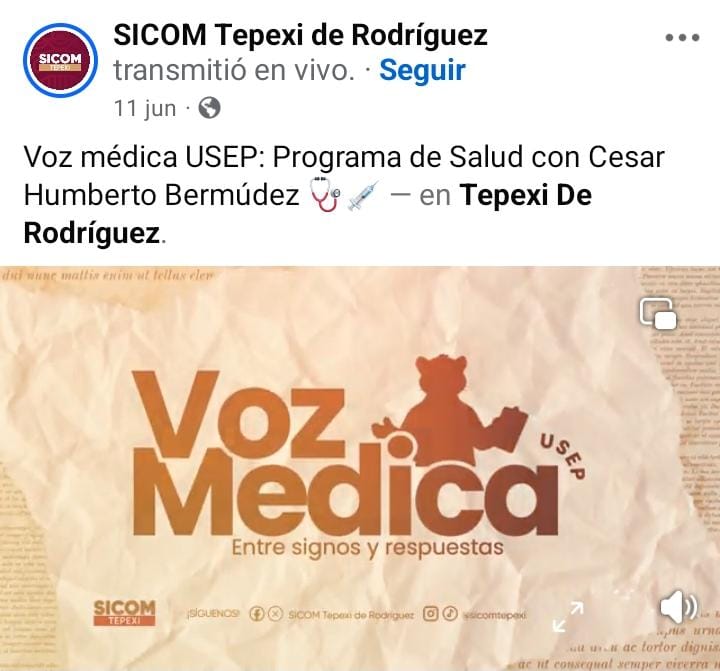 Creación y participación en programa radiofónico “Voz Medica”